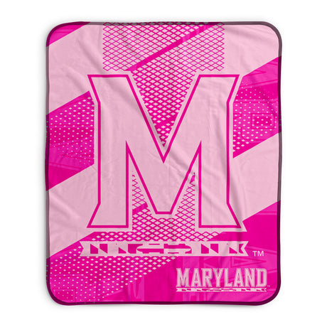 Pixsona Maryland Terrapins Pink Motion Pixel Fleece Blanket