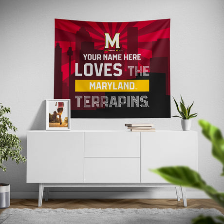 Pixsona Maryland Terrapins Skyline Tapestry | Personalized | Custom