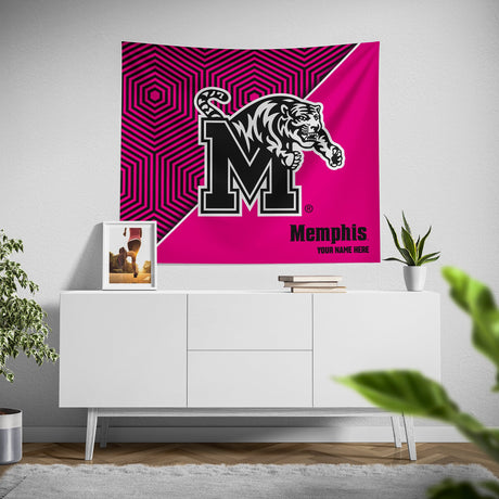 Pixsona Memphis Tigers Pink Implosion Tapestry | Personalized | Custom