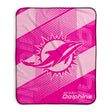 Pixsona Miami Dolphins Pink Motion Pixel Fleece Blanket