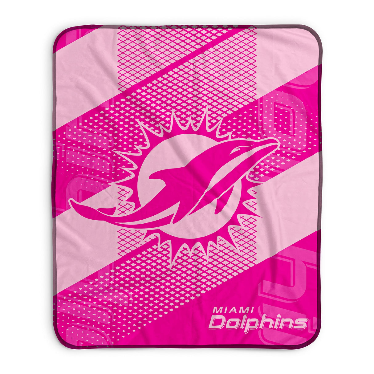 Pixsona Miami Dolphins Pink Motion Pixel Fleece Blanket