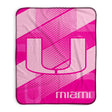 Pixsona Miami Hurricanes Pink Motion Pixel Fleece Blanket