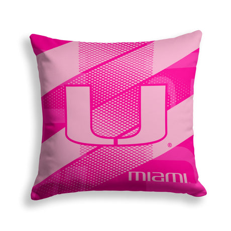 Pixsona Miami Hurricanes Pink Motion Throw Pillow