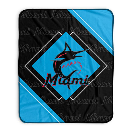 Pixsona Miami Marlins Boxed Pixel Fleece Blanket