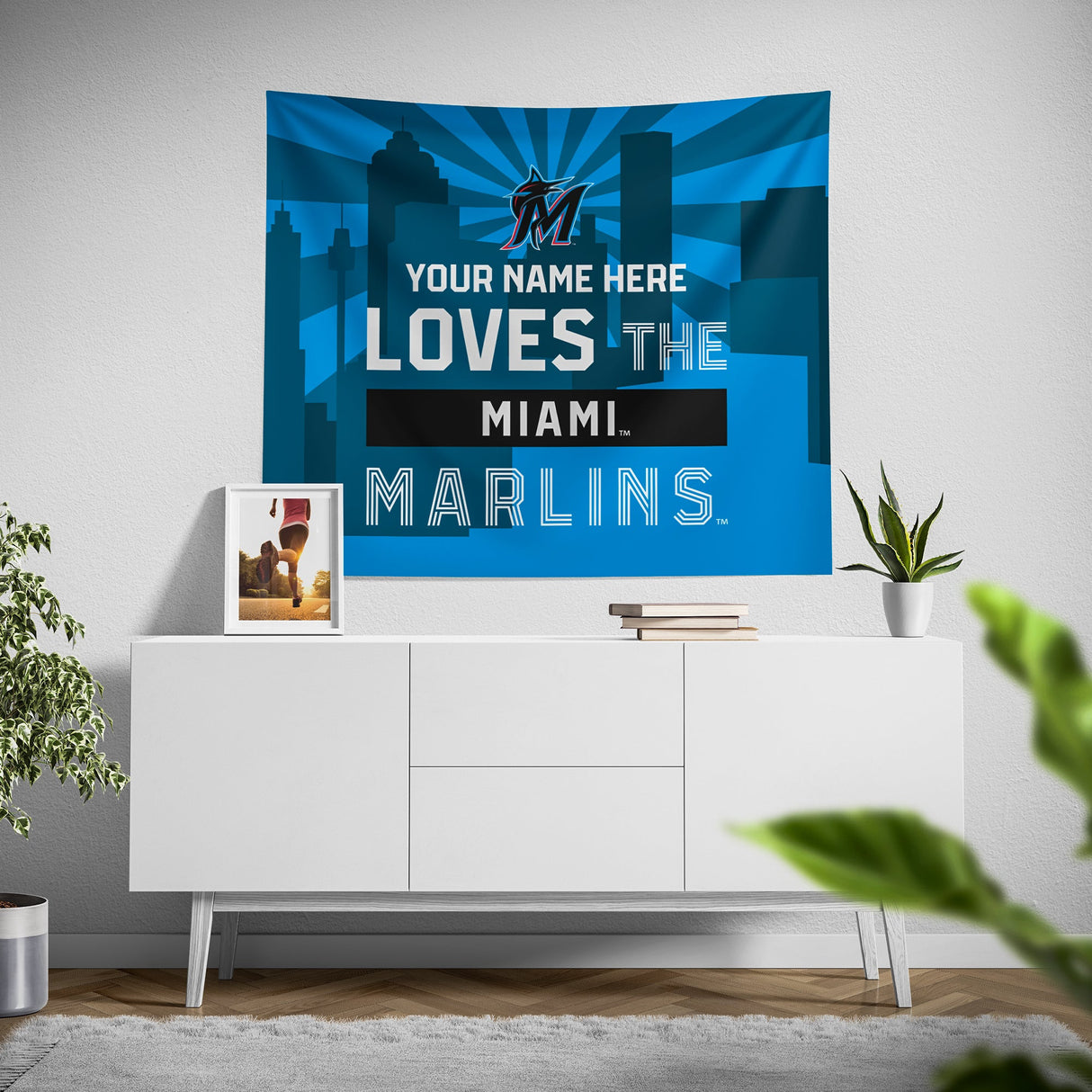 Pixsona Miami Marlins Skyline Tapestry | Personalized | Custom