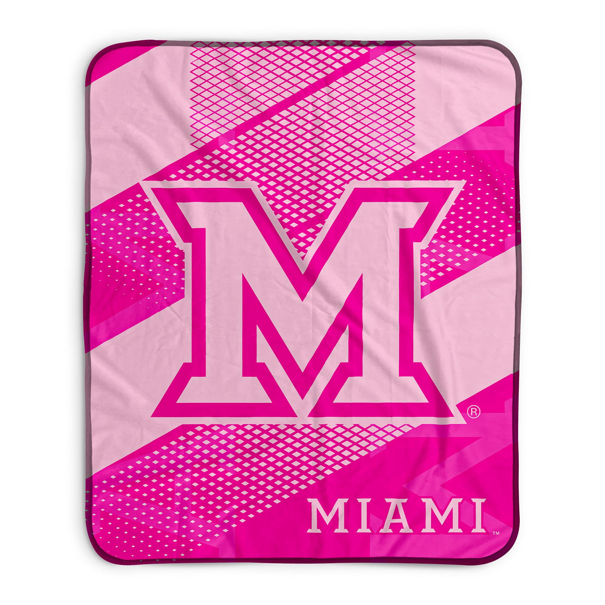 Pixsona Miami University Redhawks Pink Motion Pixel Fleece Blanket