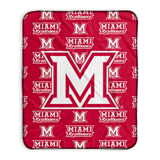 Pixsona Miami University Redhawks Repeat Pixel Fleece Blanket