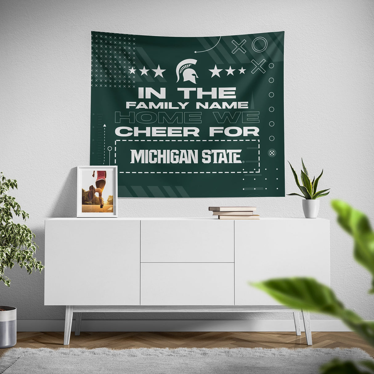 Pixsona Michigan State Spartans Cheer Tapestry | Personalized | Custom