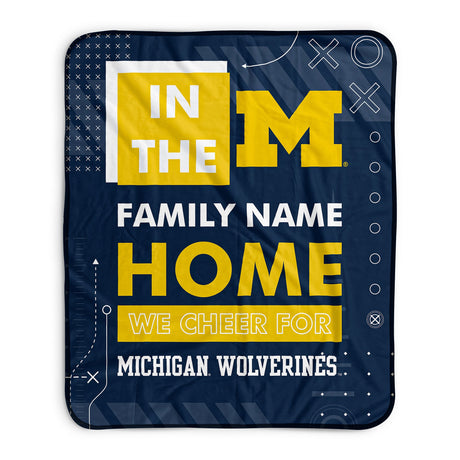 Pixsona Michigan Wolverines Cheer Pixel Fleece Blanket | Personalized | Custom