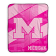 Pixsona Michigan Wolverines Pink Motion Pixel Fleece Blanket