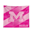 Pixsona Michigan Wolverines Pink Motion Tapestry