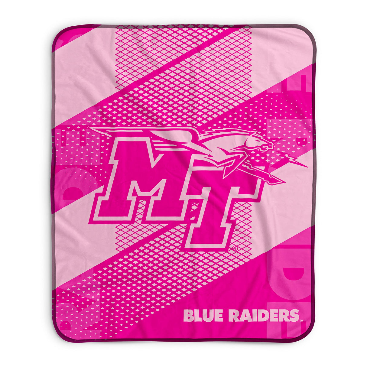 Pixsona Middle Tennessee State Blue Raiders Pink Motion Pixel Fleece Blanket