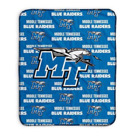 Pixsona Middle Tennessee State Blue Raiders Repeat Pixel Fleece Blanket