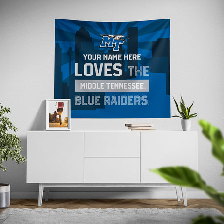 Pixsona Middle Tennessee State Blue Raiders Skyline Tapestry | Personalized | Custom