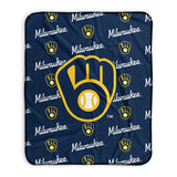 Pixsona Milwaukee Brewers Repeat Pixel Fleece Blanket