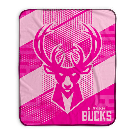 Pixsona Milwaukee Bucks Pink Motion Pixel Fleece Blanket