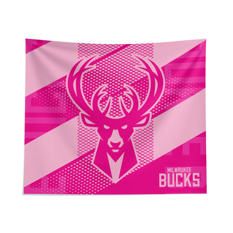 Pixsona Milwaukee Bucks Pink Motion Tapestry