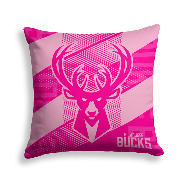 Pixsona Milwaukee Bucks Pink Motion Throw Pillow