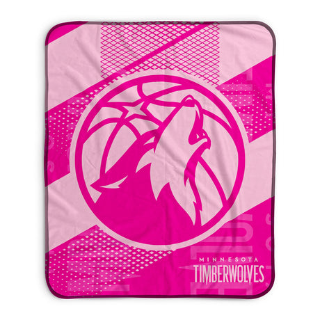 Pixsona Minnesota Timberwolves Pink Motion Pixel Fleece Blanket