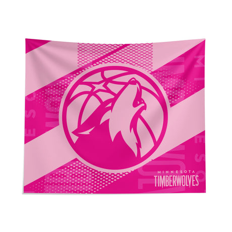 Pixsona Minnesota Timberwolves Pink Motion Tapestry