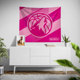 Pixsona Minnesota Timberwolves Pink Motion Tapestry