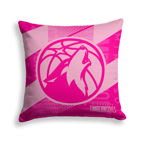 Pixsona Minnesota Timberwolves Pink Motion Throw Pillow