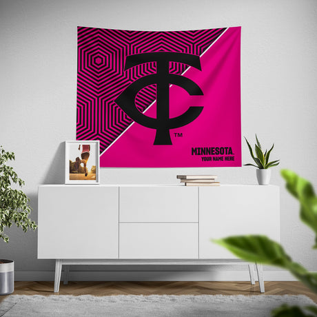 Pixsona Minnesota Twins Pink Implosion Tapestry | Personalized | Custom