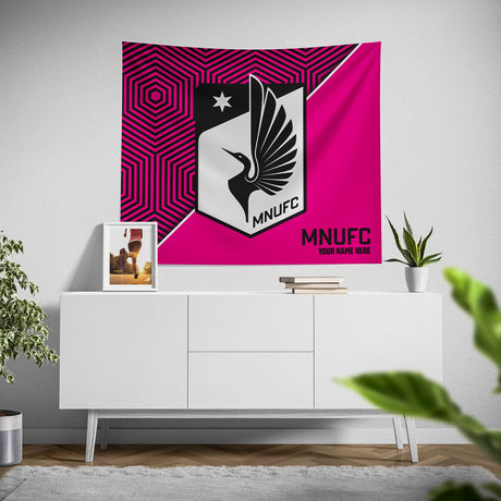 Pixsona Minnesota United FC Pink Implosion Tapestry | Personalized | Custom