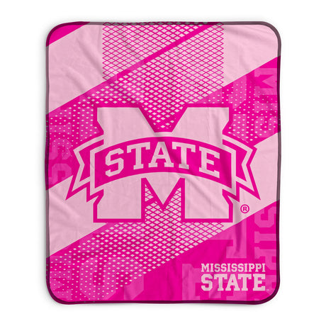 Pixsona Mississippi State Bulldogs Pink Motion Pixel Fleece Blanket