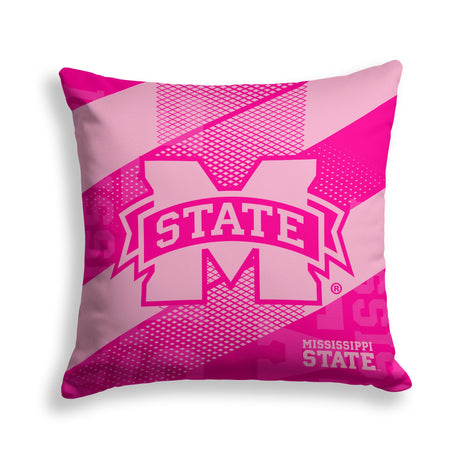 Pixsona Mississippi State Bulldogs Pink Motion Throw Pillow