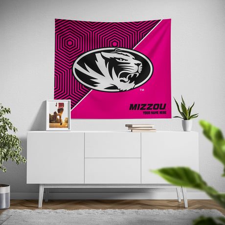 Pixsona Missouri Tigers Pink Implosion Tapestry | Personalized | Custom