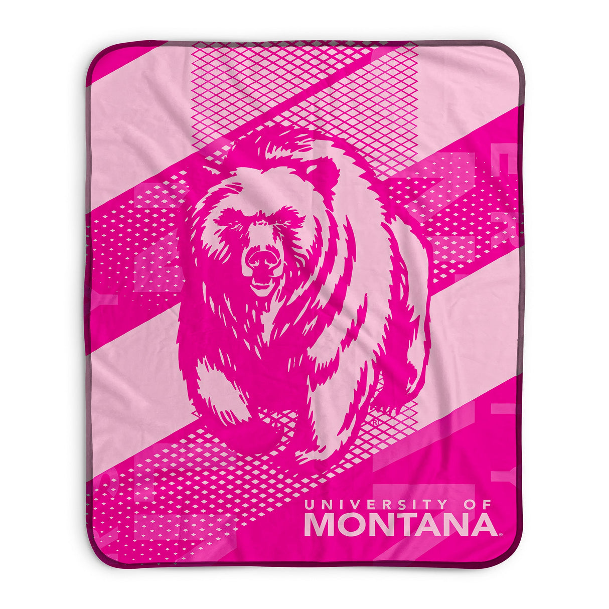 Pixsona Montana Grizzlies Pink Motion Pixel Fleece Blanket