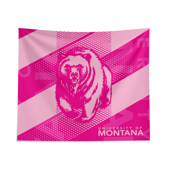 Pixsona Montana Grizzlies Pink Motion Tapestry