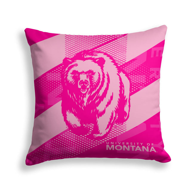 Pixsona Montana Grizzlies Pink Motion Throw Pillow