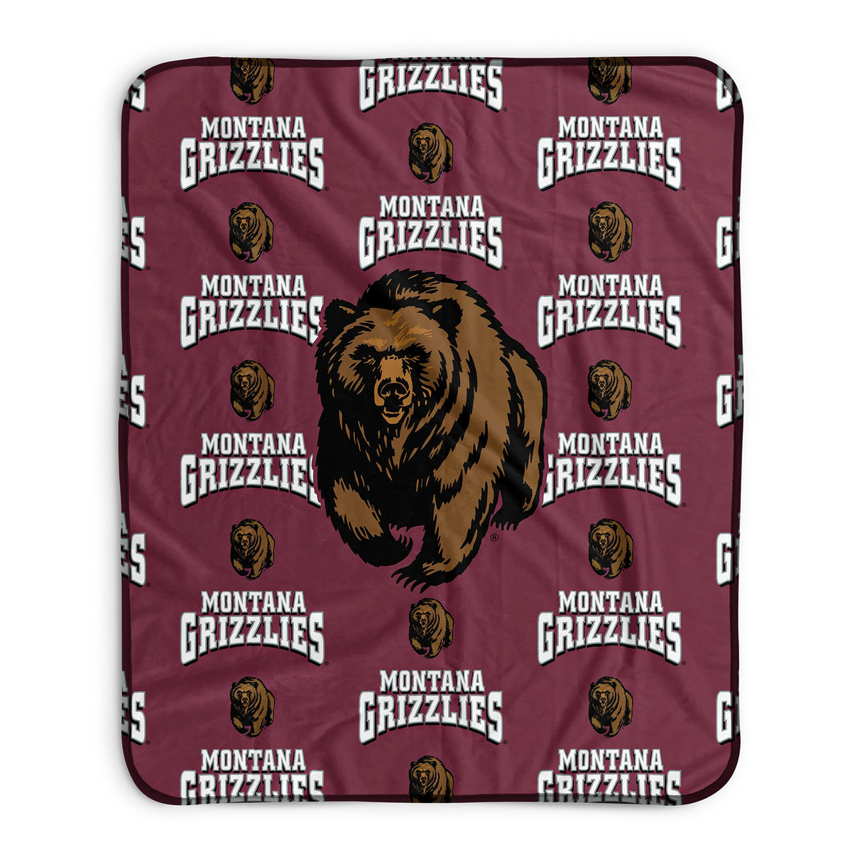 Pixsona Montana Grizzlies Repeat Pixel Fleece Blanket