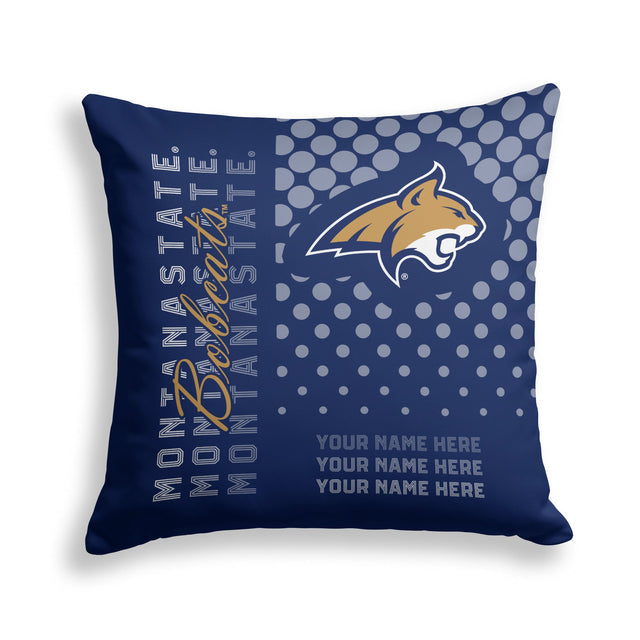 Pixsona Montana State Bobcats Halftone Throw Pillow | Personalized | Custom