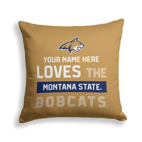 Pixsona Montana State Bobcats Skyline Throw Pillow | Personalized | Custom