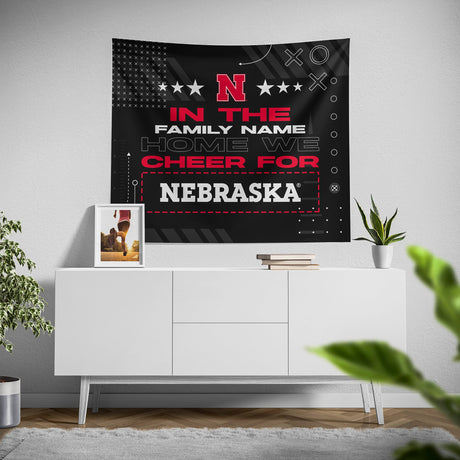 Pixsona Nebraska Huskers Cheer Tapestry | Personalized | Custom