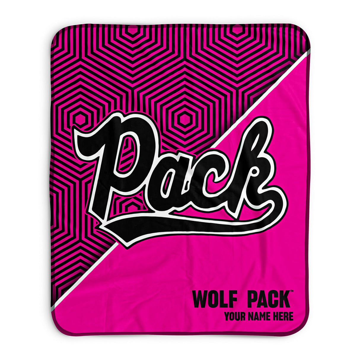 Pixsona Nevada Wolf Pack Pink Implosion Pixel Fleece Blanket | Personalized | Custom