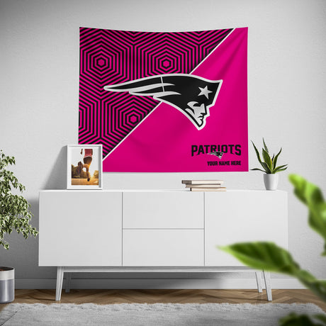 Pixsona New England Patriots Pink Implosion Tapestry | Personalized | Custom