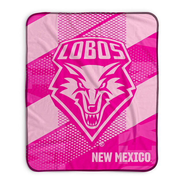 Pixsona New Mexico Lobos Pink Motion Pixel Fleece Blanket