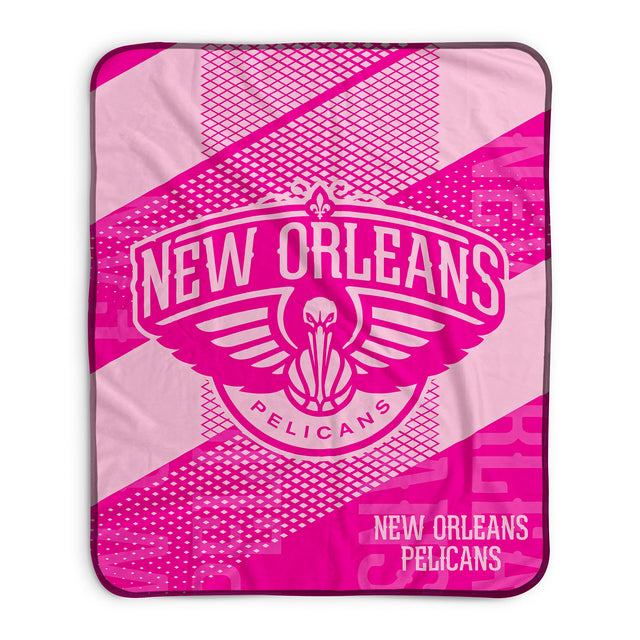 Pixsona New Orleans Pelicans Pink Motion Pixel Fleece Blanket