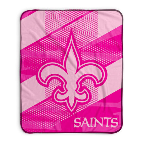 Pixsona New Orleans Saints Pink Motion Pixel Fleece Blanket