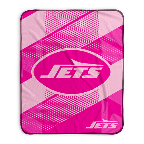 Pixsona New York Jets Pink Motion Pixel Fleece Blanket