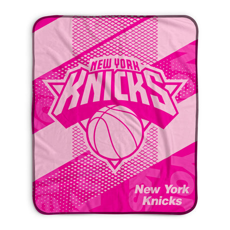 Pixsona New York Knicks Pink Motion Pixel Fleece Blanket