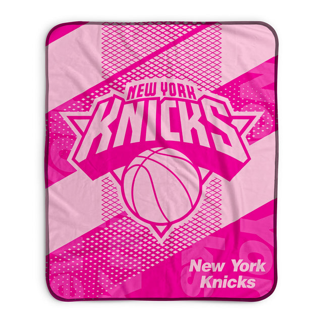 Pixsona New York Knicks Pink Motion Pixel Fleece Blanket