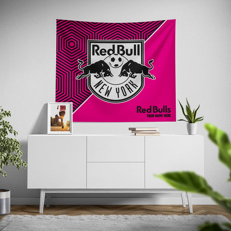 Pixsona New York Red Bulls Pink Implosion Tapestry | Personalized | Custom