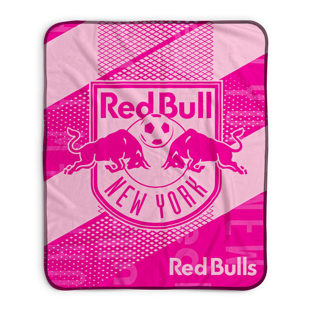 Pixsona New York Red Bulls Pink Motion Pixel Fleece Blanket