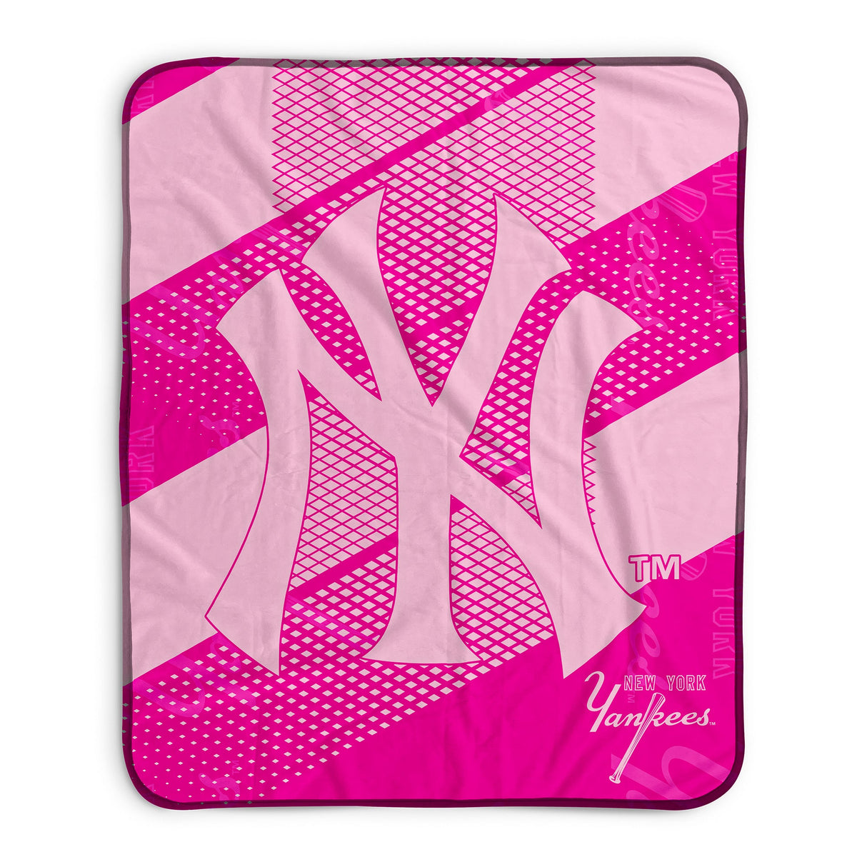 Pixsona New York Yankees Pink Motion Pixel Fleece Blanket