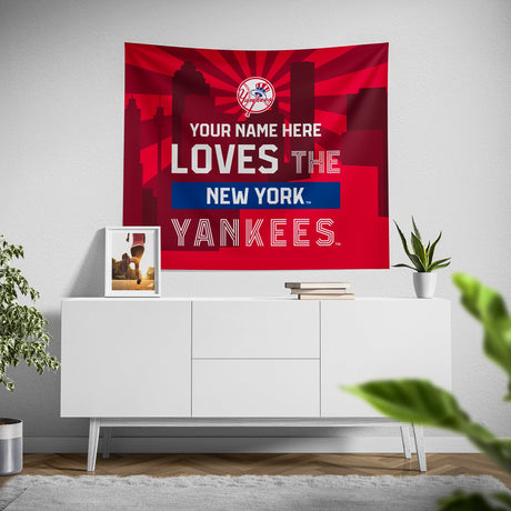 Pixsona New York Yankees Skyline Tapestry | Personalized | Custom